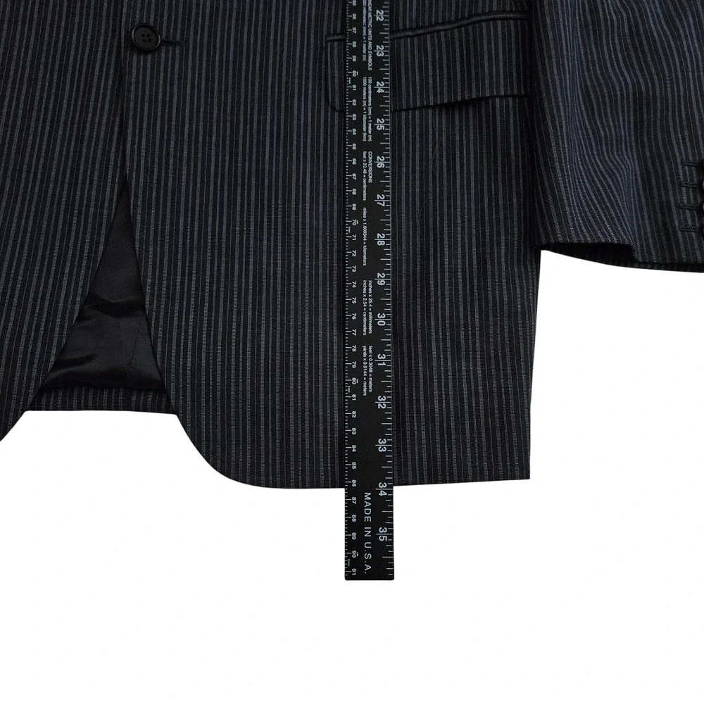 Canali Mens US 42L EU 52 Pinstripe Wool Blazer Jacket Italy Made Natural Comfort